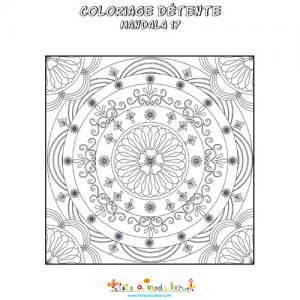 Coloriage d'un mandala foulard