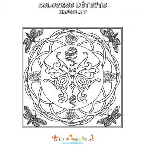 Mandala des papillons à colorier