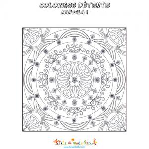 Mandala en carré façon vitrail