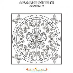 Coloriage détente : mandala à l'orchidée