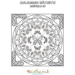 Mandala détente aux papillons