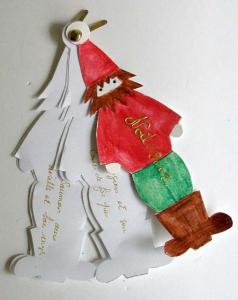 Menu de réveillon ou Noël en forme de lutin