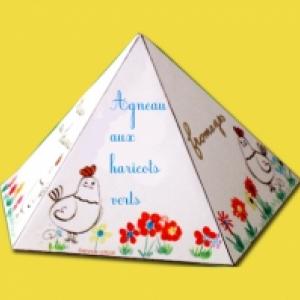 Menu décoré de poules pour Pâques