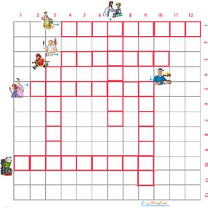 Imprimer la grille de mots croisés métiers 1 pour le primaire cycle 2