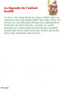 Saint Nicolas légende l'enfant bouilli