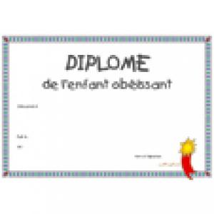 Diplôme enfant obéissant