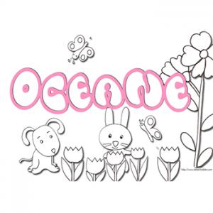 coloriage prénom Océane