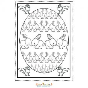 Coloriage oeuf aux lapins