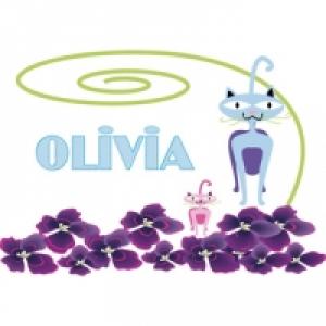 Prenoms de filles a colorier avec un motif chat stylisé