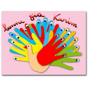 Collage d'un paon pour grand-père