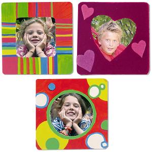 Petits cadres en bois motifs géométriques