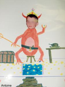 Autoportrait caricature d'enfant