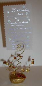 Porte-menu de Noël doré