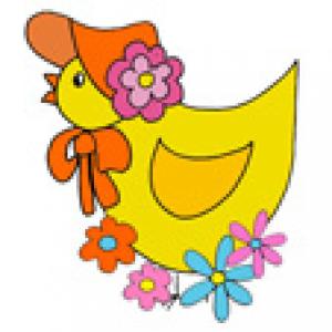 Image de Pâques : image 35 du poussin au chapeau