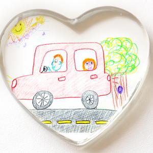 Presse papier en verre décoré d'un beau dessin