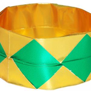 Rond de serviette vert et or de Noël