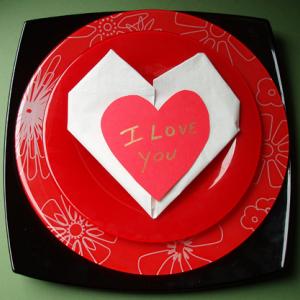 Pilage de serviette coeur