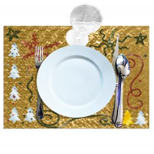 Set de table de fête métallisé