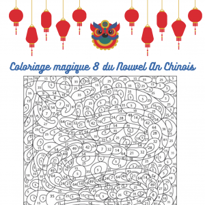 Jeu de coloriage numéroté N¬∞5. Chaque nombre correspond à une couleur, mais les nombres sont le résultat d'une multiplication. Un coloriage numéroté pour révis