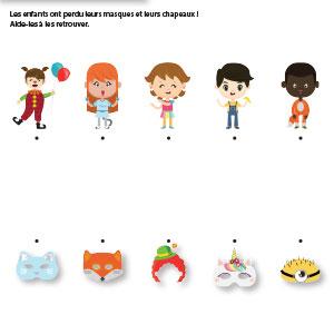 Un jeu à imprimer sur le thème du carnaval