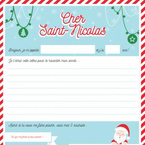 Une jolie lettre à télécharger et à imprimer pour l'envoyer à Saint Nicolas