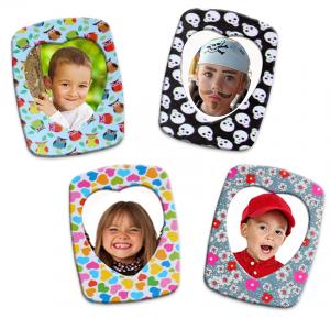 Magnets photo décorés de papier fantaisie