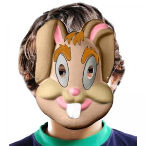 Masque lapin en papier comprimé blanc