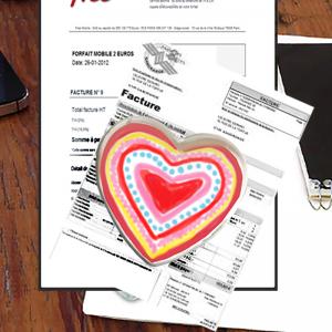 Grand cœur en verre Presse-papier