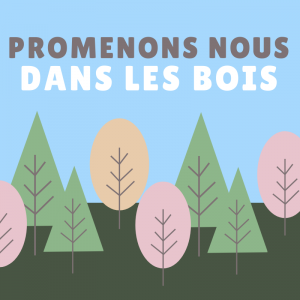 Promenons nous dans les bois, pendant que le loup n'y est pas. Paroles et partition de la chanson à coller par l'enfant dans un cahier de chants.