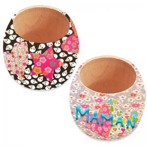 Rond de serviette en bois décoré de Magic Paper  autocollant