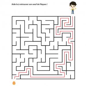 Un jeu de labyrinthe à imprimer sur le thème de Pâques