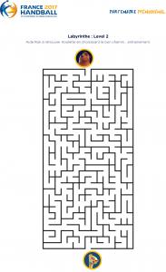 Un jeu en ligne à imprimer pour les enfants - Labyrinthe championnat du monde de Handball copie