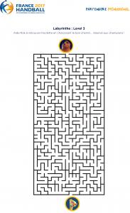 Un jeu en ligne à imprimer pour les enfants - Labyrinthe championnat du monde de Handball copie copie