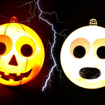 Aujourd'hui nous allons vous montrer une astuce simple qui vous permettra de réaliser des décorations lumineuses originales pour Halloween avec des boules en plastique ! Une activité facile et amusante à faire avec les enfants.