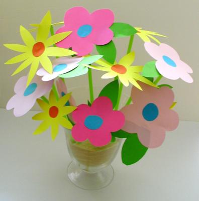 Bouquet de fleurs en papier - Tête à modeler