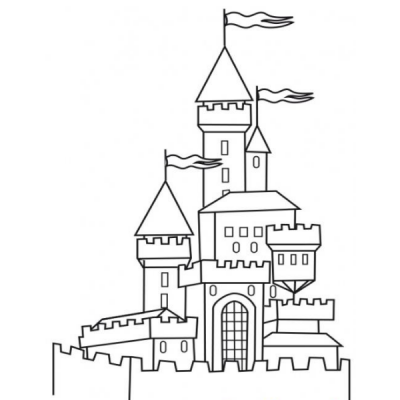 Coloriage Chateau Chevalier Sur Tete A Modeler