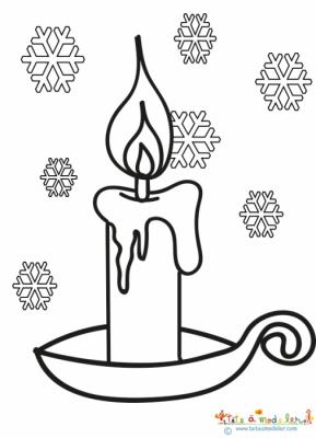 Coloriage d'une bougie pour Npël