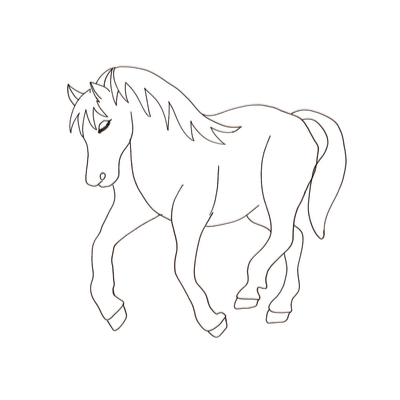 Coloriage Cheval Gratuit à Imprimer Avec Tête à Modeler