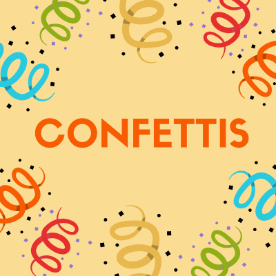 Chanson "Confetti"pour chanter avec les enfants. Paroles version à colorier.