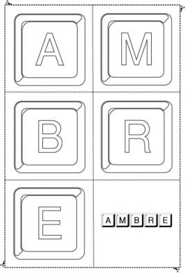 Jeu De Lettres Jouer Avec Les Lettres Du Prenom Ambre Tete A Modeler