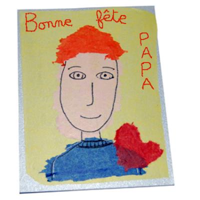 Carte Portrait De Papa Bricolage Papier De Soie Tete A Modeler