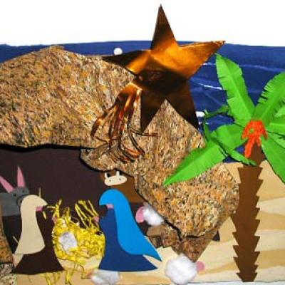 Creche De Noel En Tableau Noel Tete A Modeler