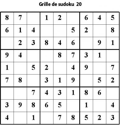 Sudoku primaire - Niveau 2 - Grille 20 - Tête à modeler