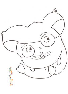 Coloriage De Hamsters Manga Tête à Modeler