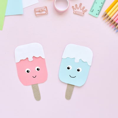 Découvrez comment fabriquer une glace DIY. Une activité de collage rafraîchissante pour les enfants.