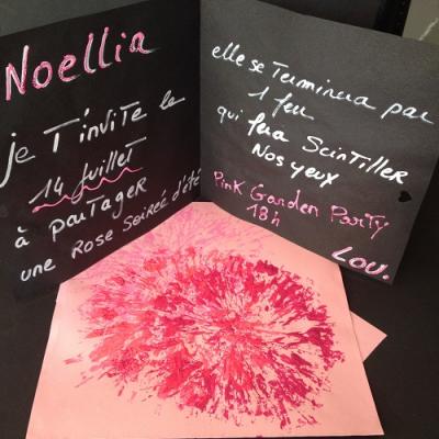 tuto de bricolage enfants pour réaliser un carton d'invitation feu d'artifice