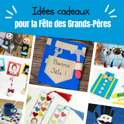 Avez-vous déjà une idée de cadeaux pour la fête des grands-pères ? Retrouvez toutes nos idées à fabriquer avec les enfants