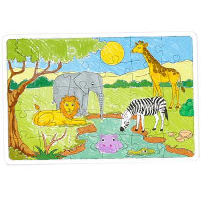 Puzzle sur L’AFRIQUE en carton blanc à colorier