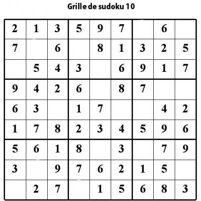 Sudoku Primaire Niveau 2 Grille 10 Tete A Modeler